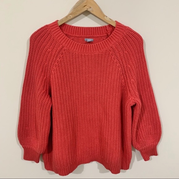aerie Sweaters - Aerie Coral Chunky Oversized Knit Crew EUC